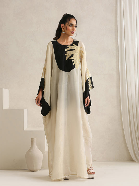 Nargis Kashmiri Embroidered Silk Abaya with Sheila