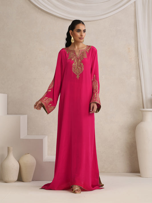 Afsana Hot Pink Kaftan