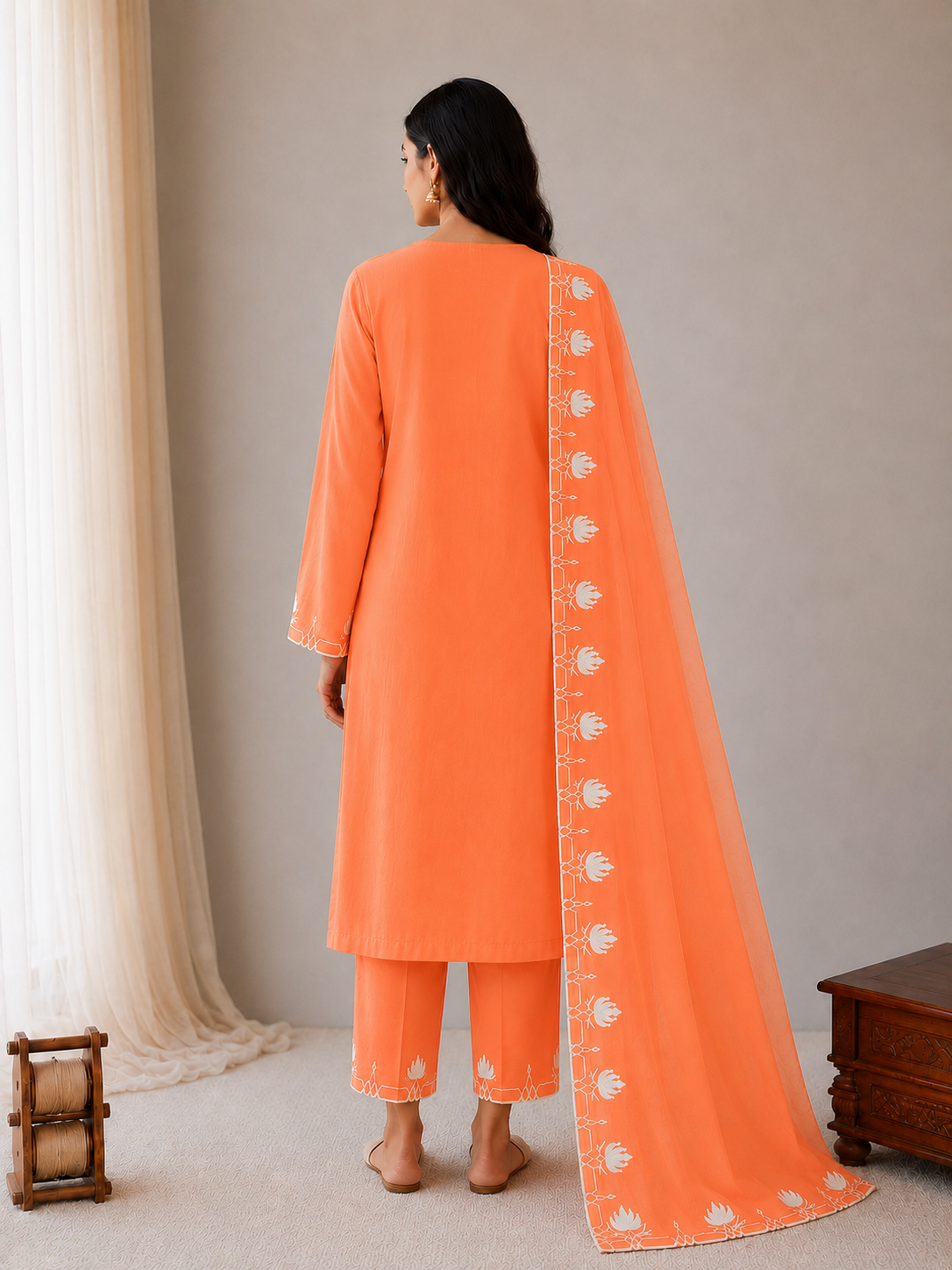 Sehar Orange Suit Set
