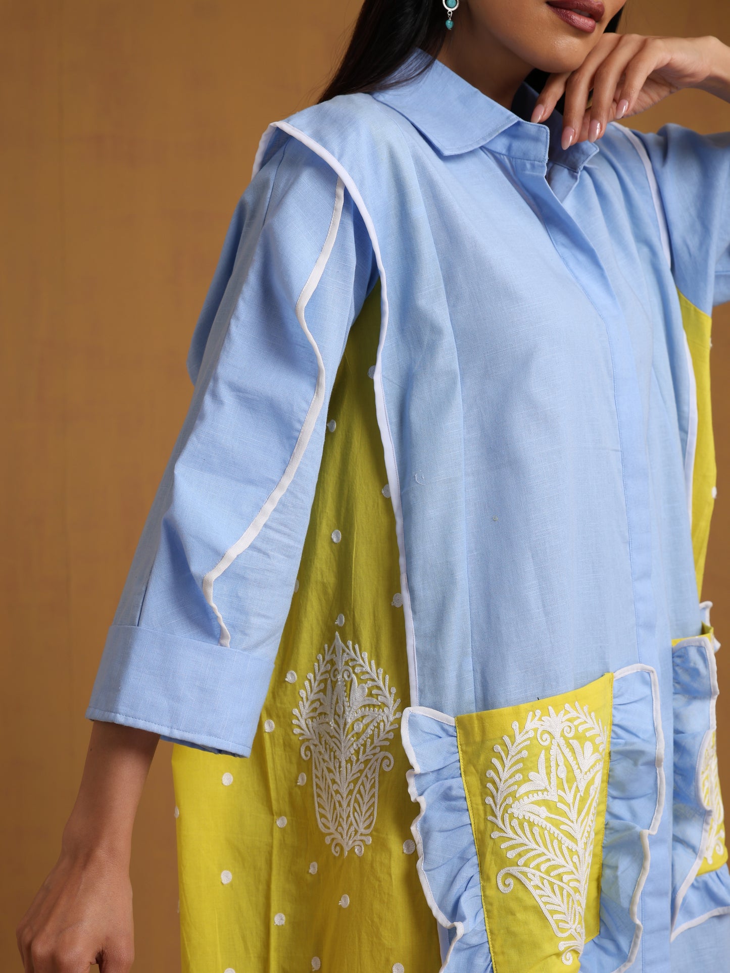 Sehar Neon & Ice Blue Dress