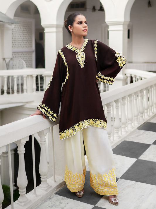 Nargis Brown & Lemon Co-ord Set