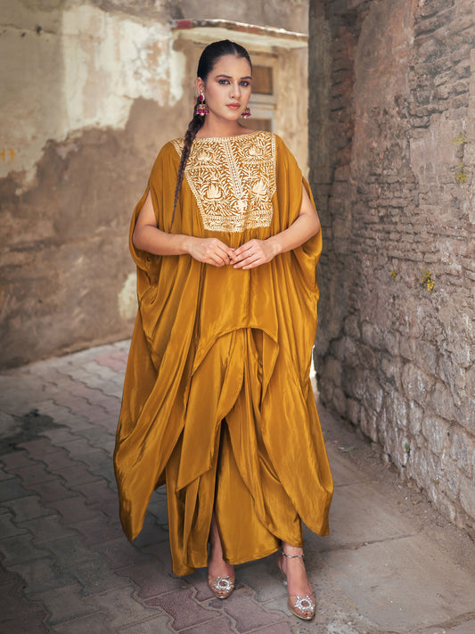 Ghazal Mustard Kaftan Set