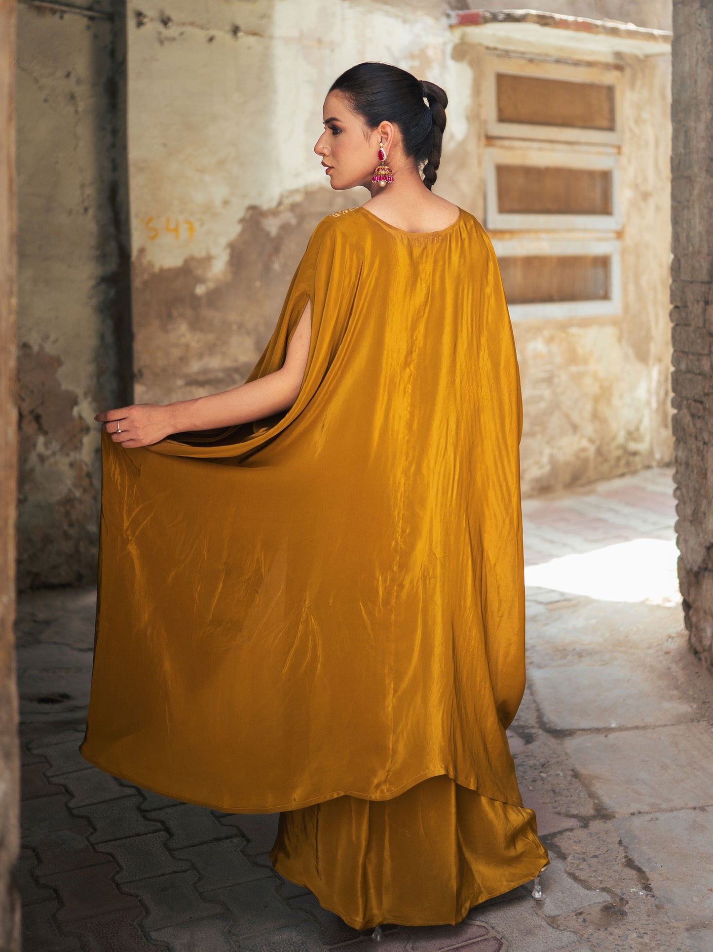 Ghazal Mustard Kaftan Set
