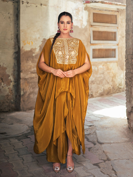 Ghazal Mustard Kaftan Set