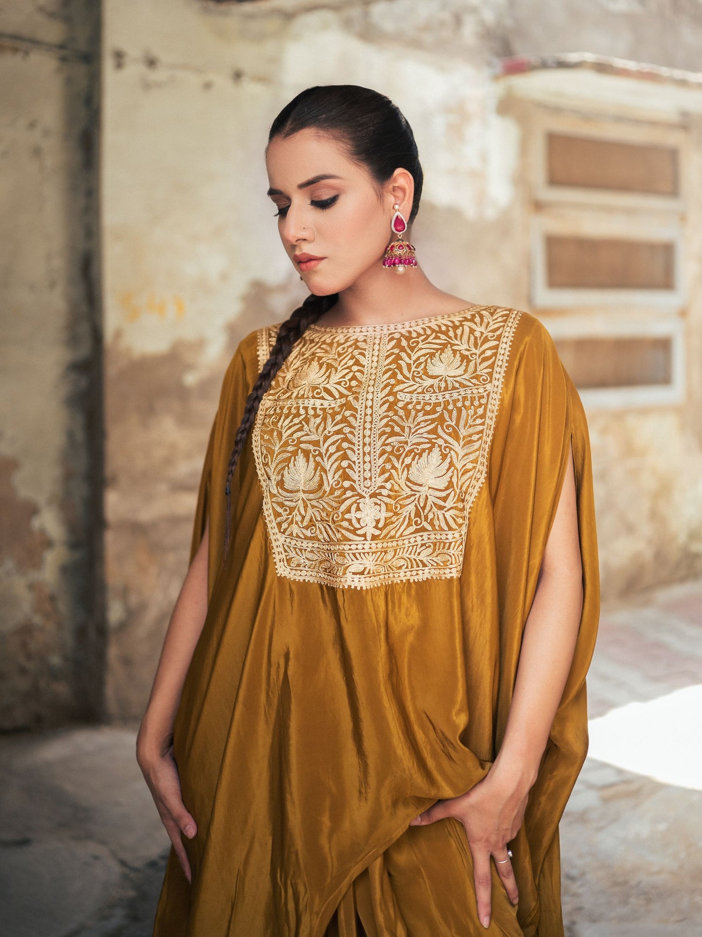 Ghazal Mustard Kaftan Set