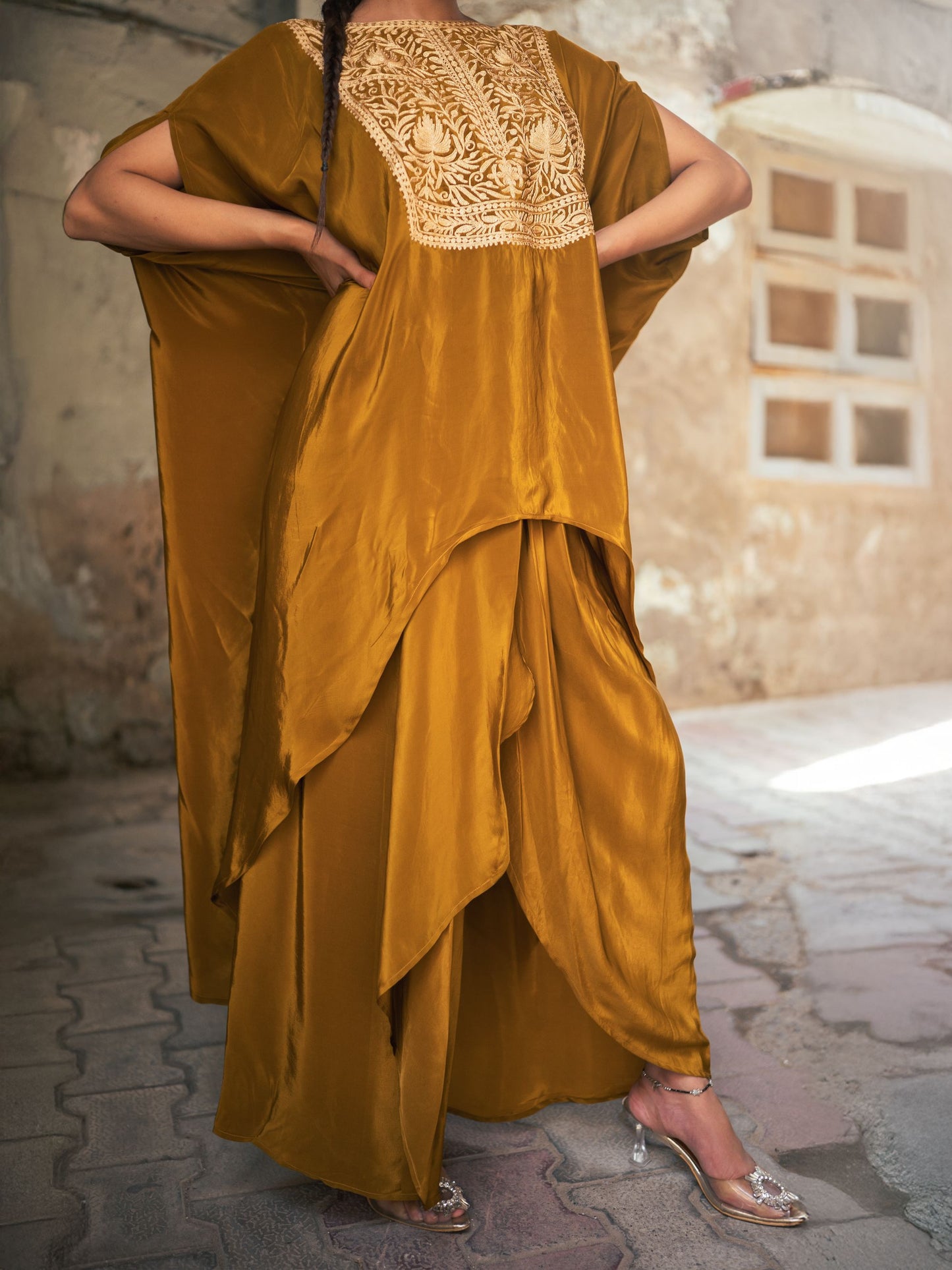 Ghazal Mustard Kaftan Set
