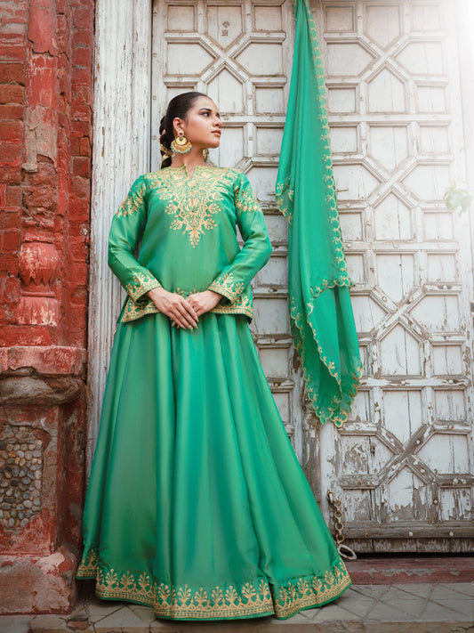 Ghazal Green Lehenga