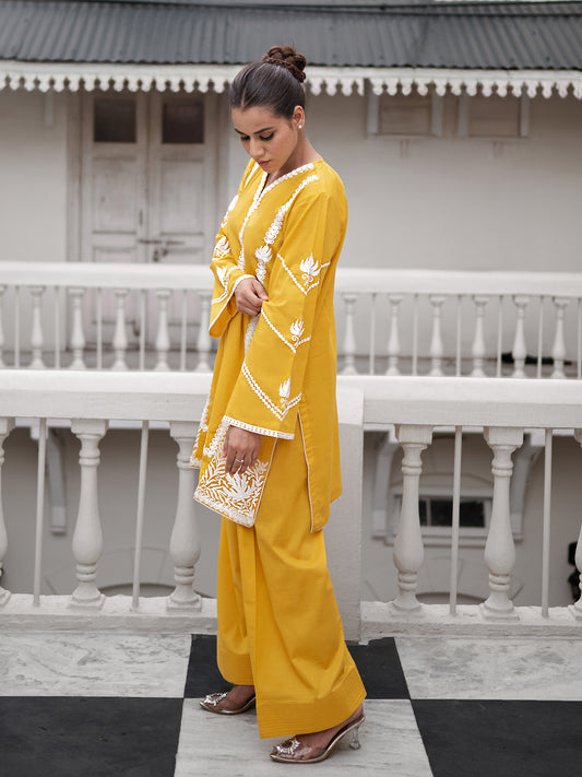 Nargis Yellow Farshi Salwar Co-ord Set