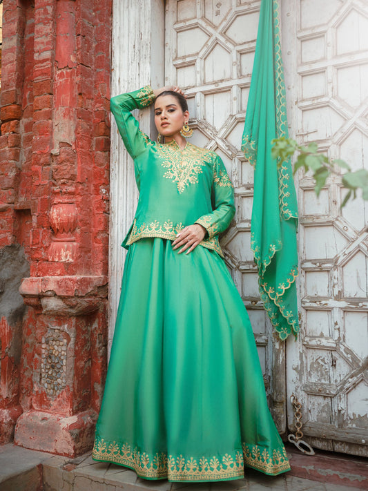 Ghazal Green Lehenga