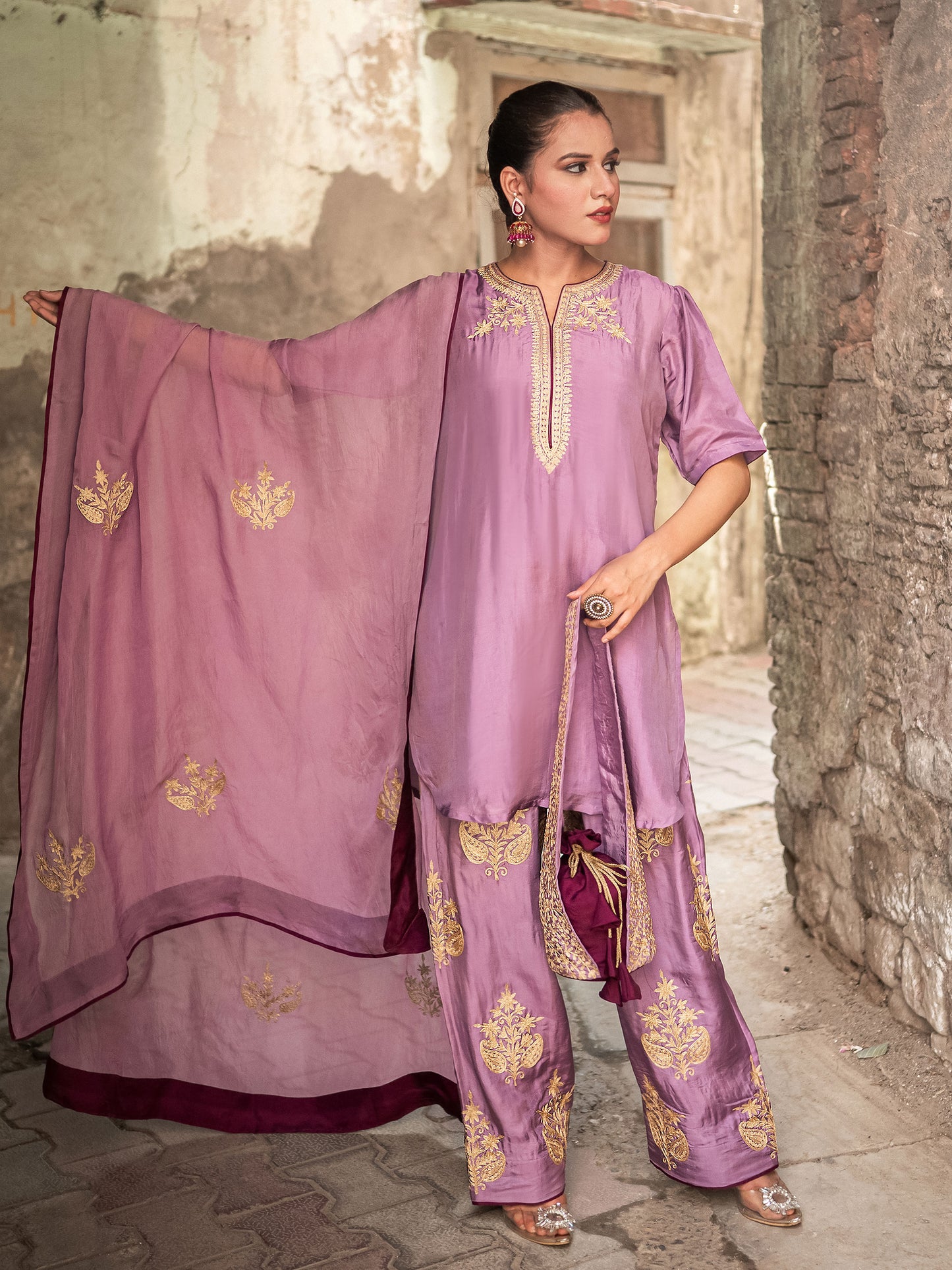 Ghazal Purple Suit Set