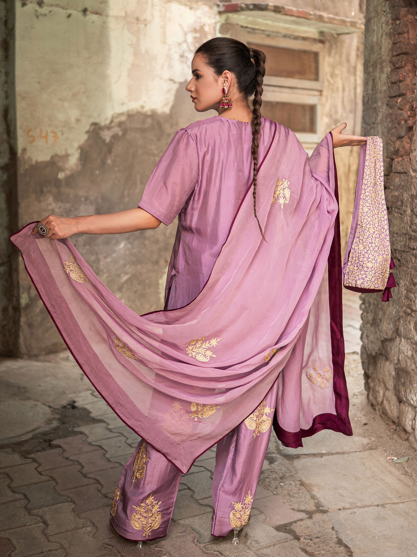 Ghazal Purple Suit Set