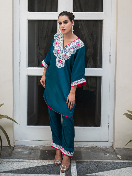 Ghazal Teal Blue Co-ord Set