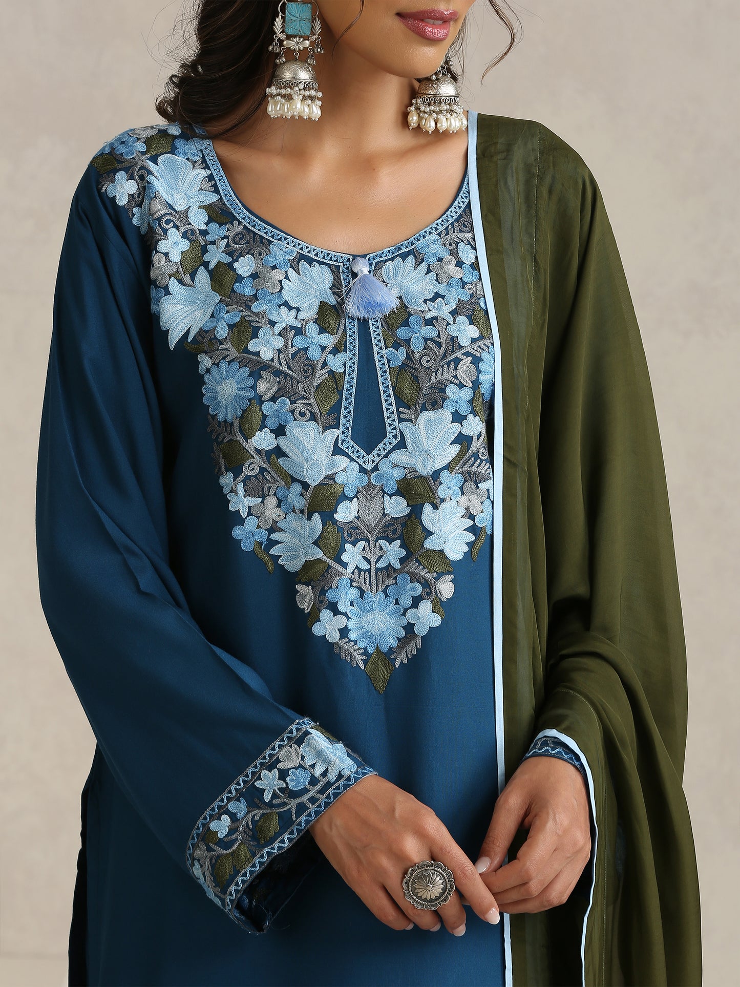 Nargis Blue Embroidered Suit Set