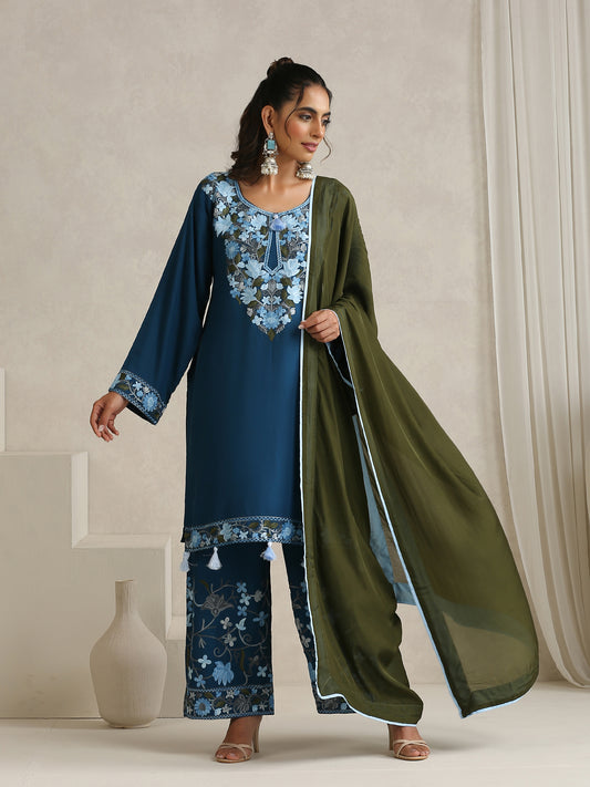 Nargis Blue Embroidered Suit Set