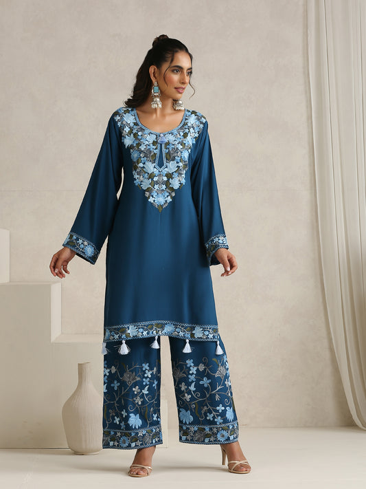 Nargis Blue Embroidered Suit Set
