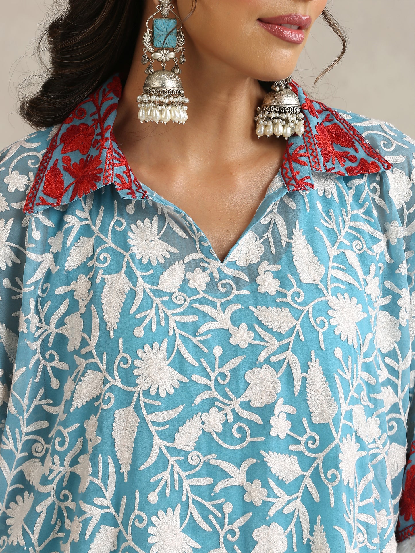 Nargis Blue Georgette Choga Set