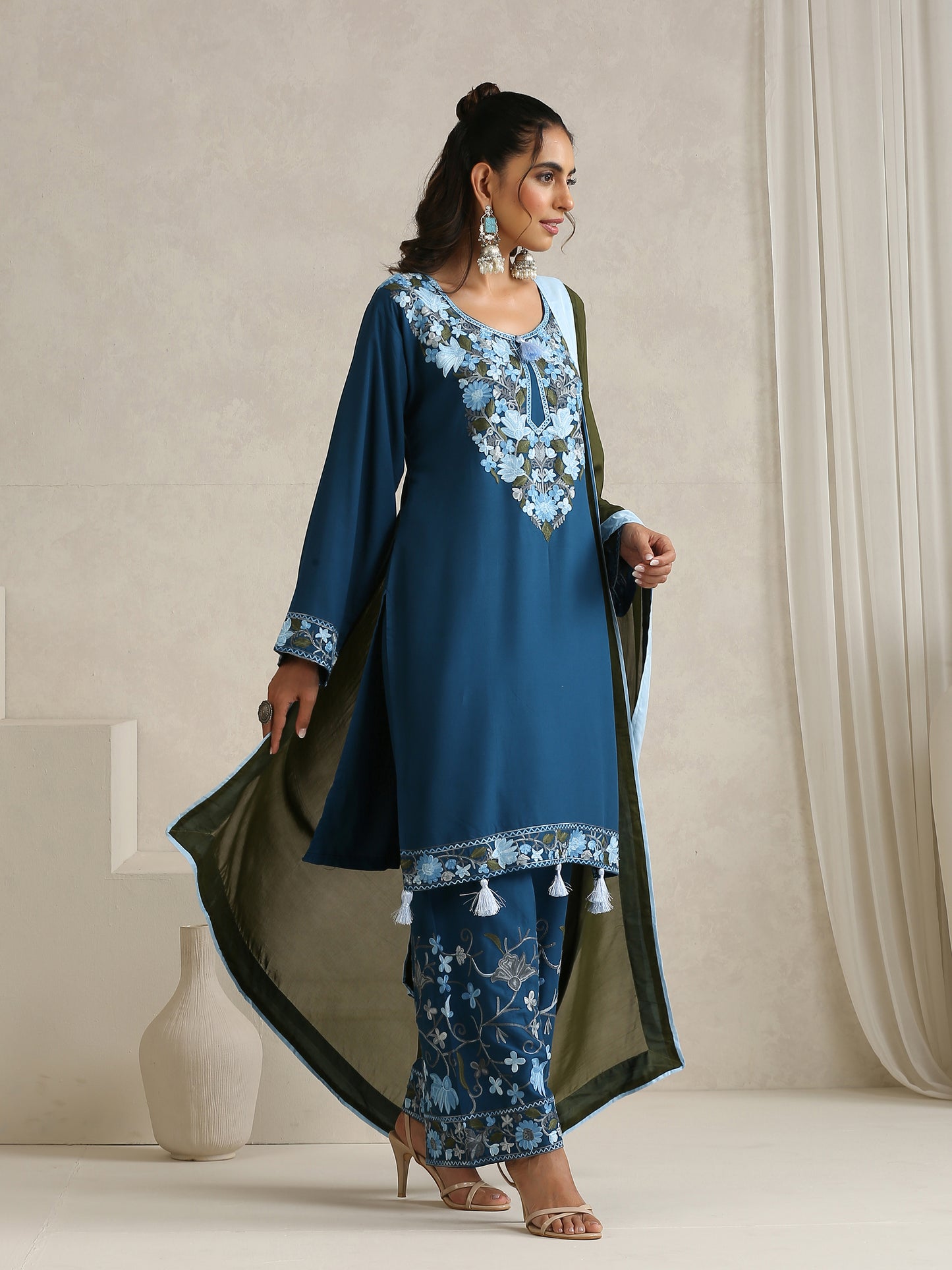 Nargis Blue Embroidered Suit Set