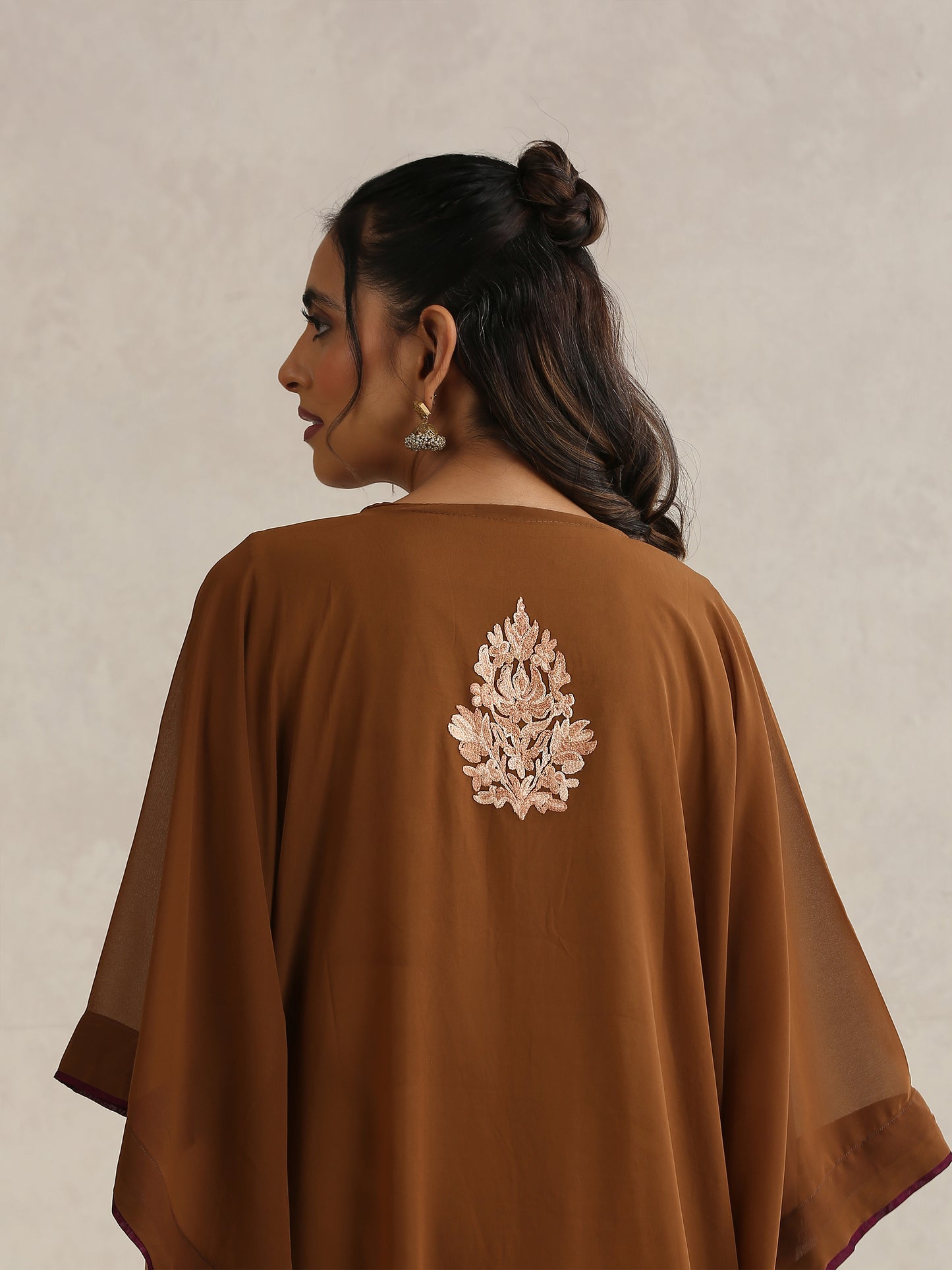 Nargis Brown Kaftan Set