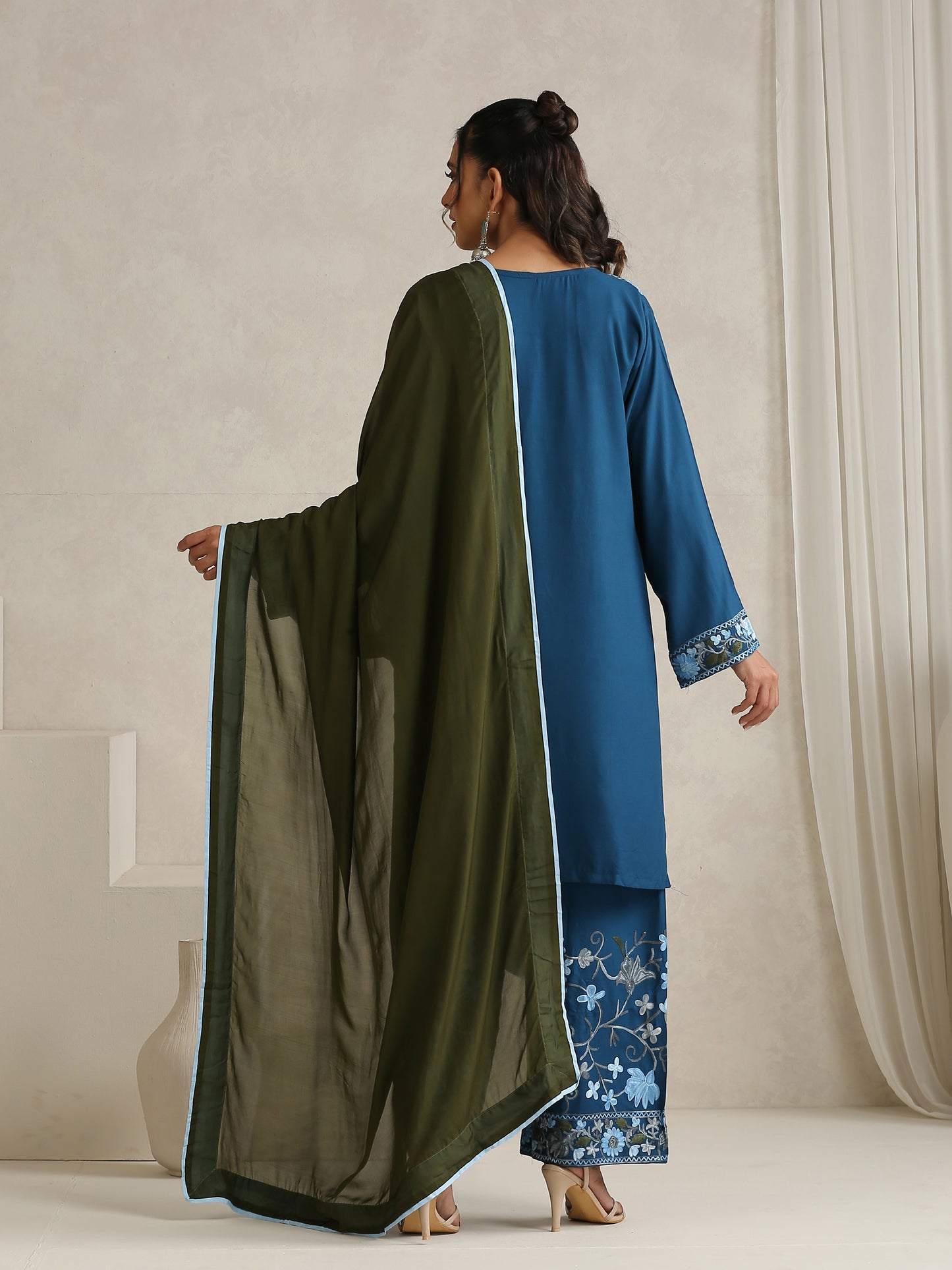 Nargis Blue Embroidered Suit Set