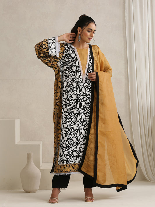 Nargis Black & White Suit Set