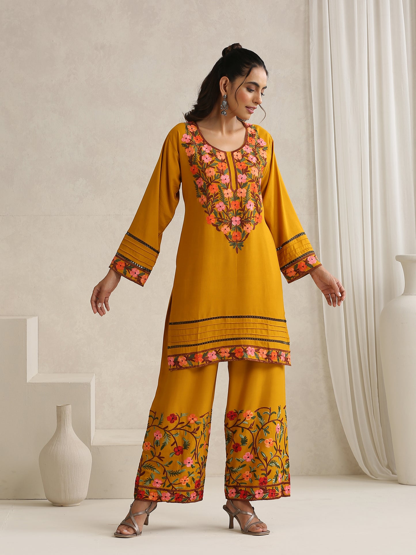 Nargis Mustard Co-ord Set