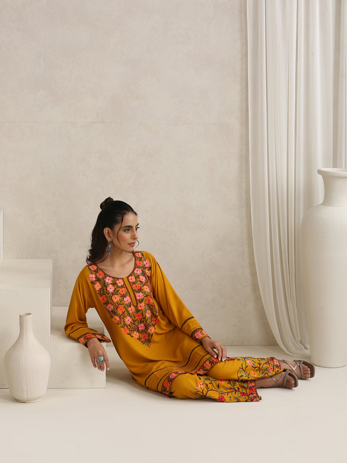 Nargis Mustard Co-ord Set