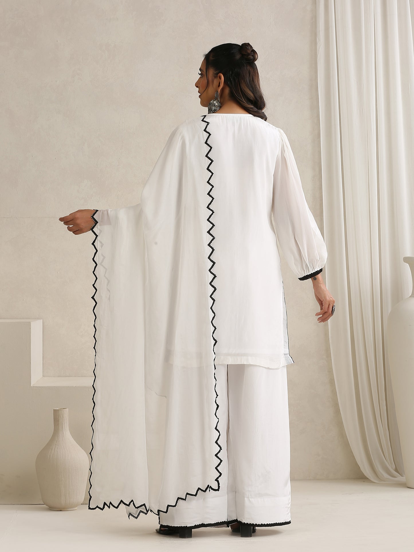 Nargis Black & White Farshi Salwar Suit Set