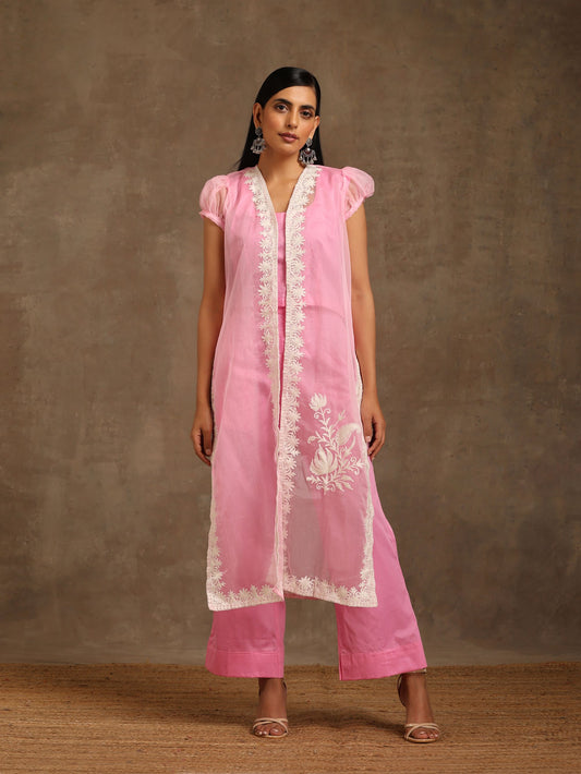 Aghaaz Rose Pink Cape Set