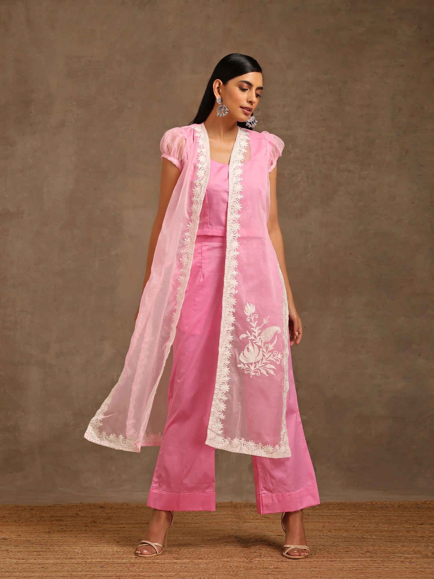 Aghaaz Rose Pink Cape Set