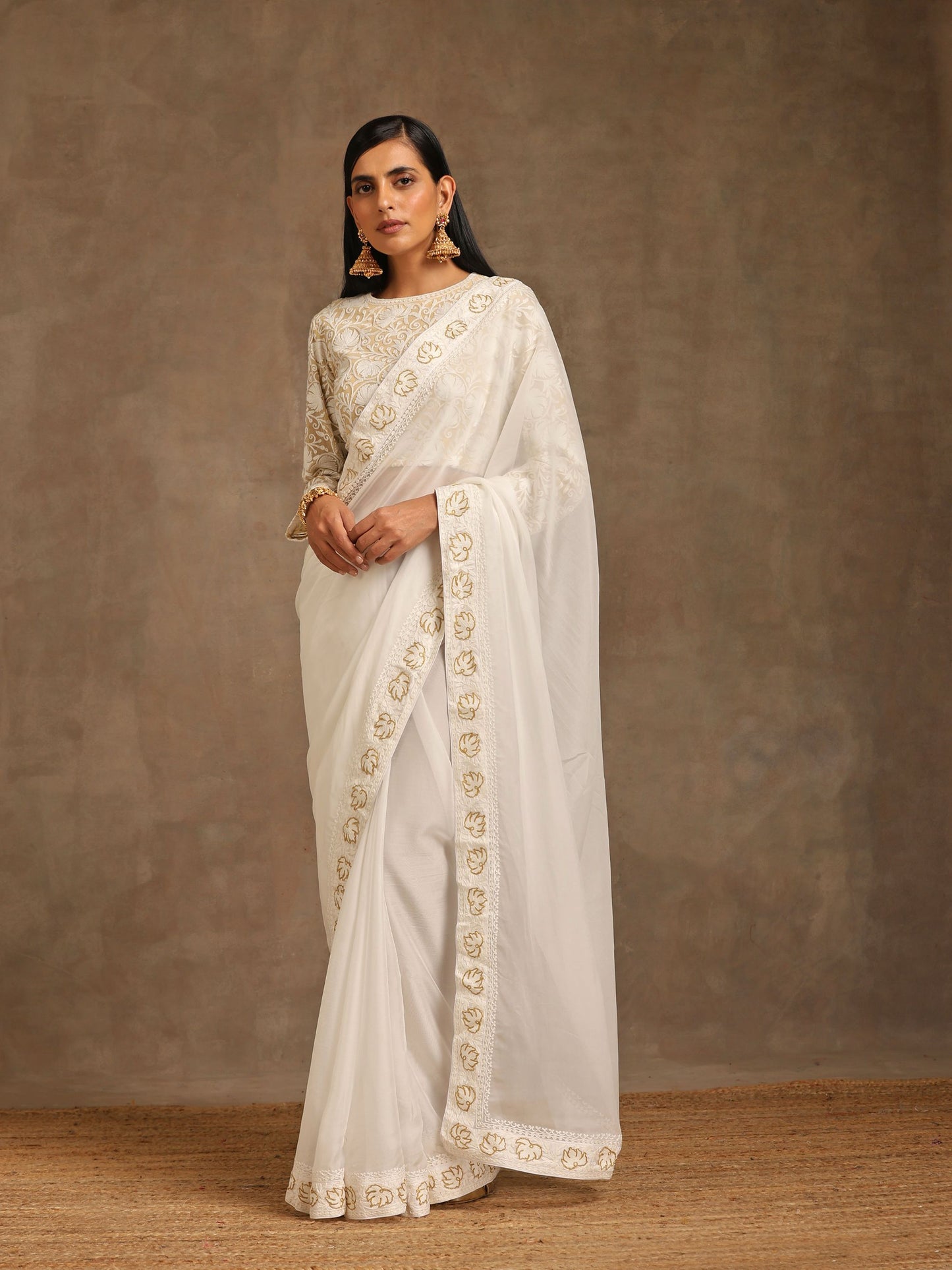 Aghaaz Off-White Saree