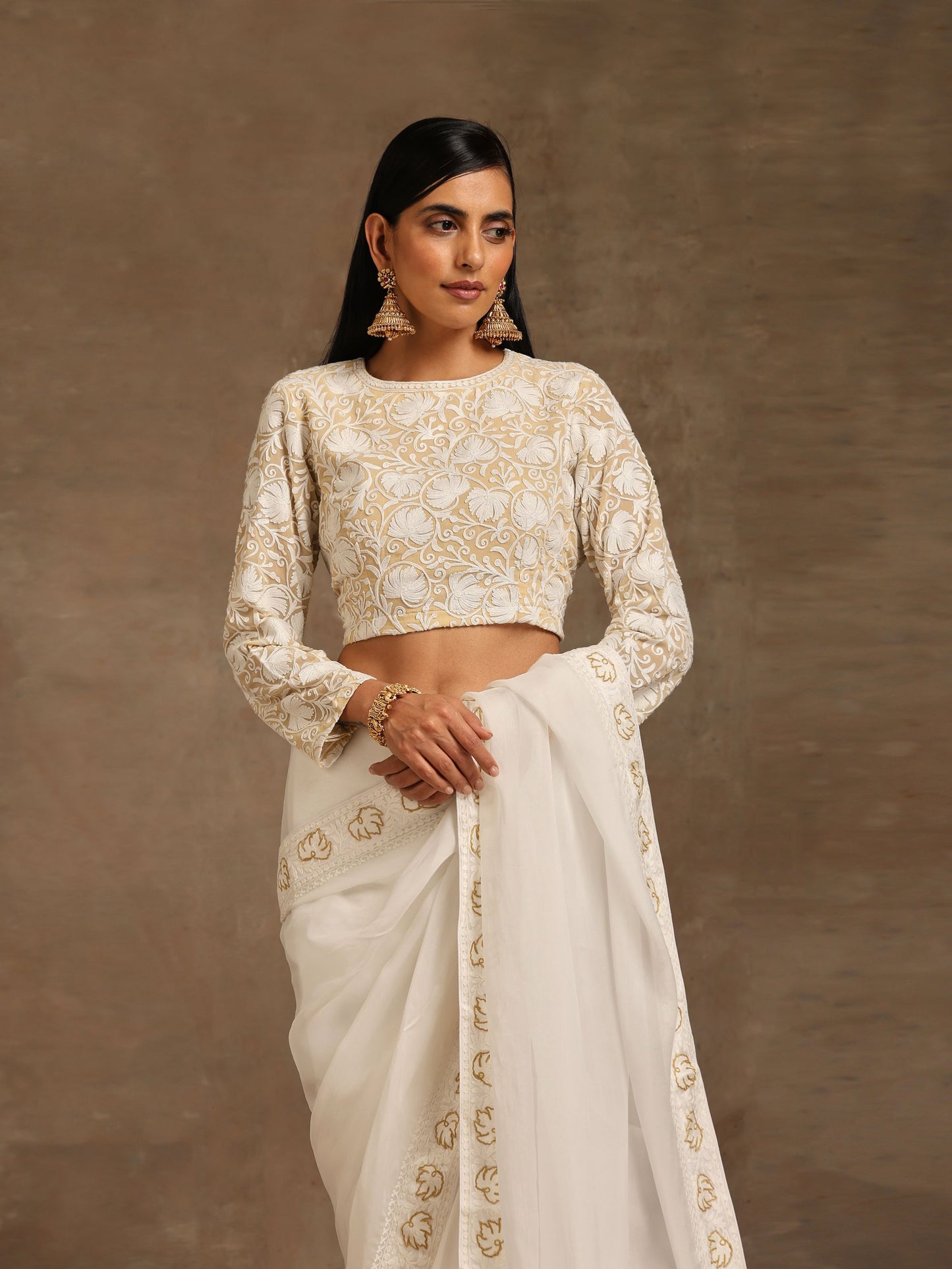 Aghaaz Off-White Saree