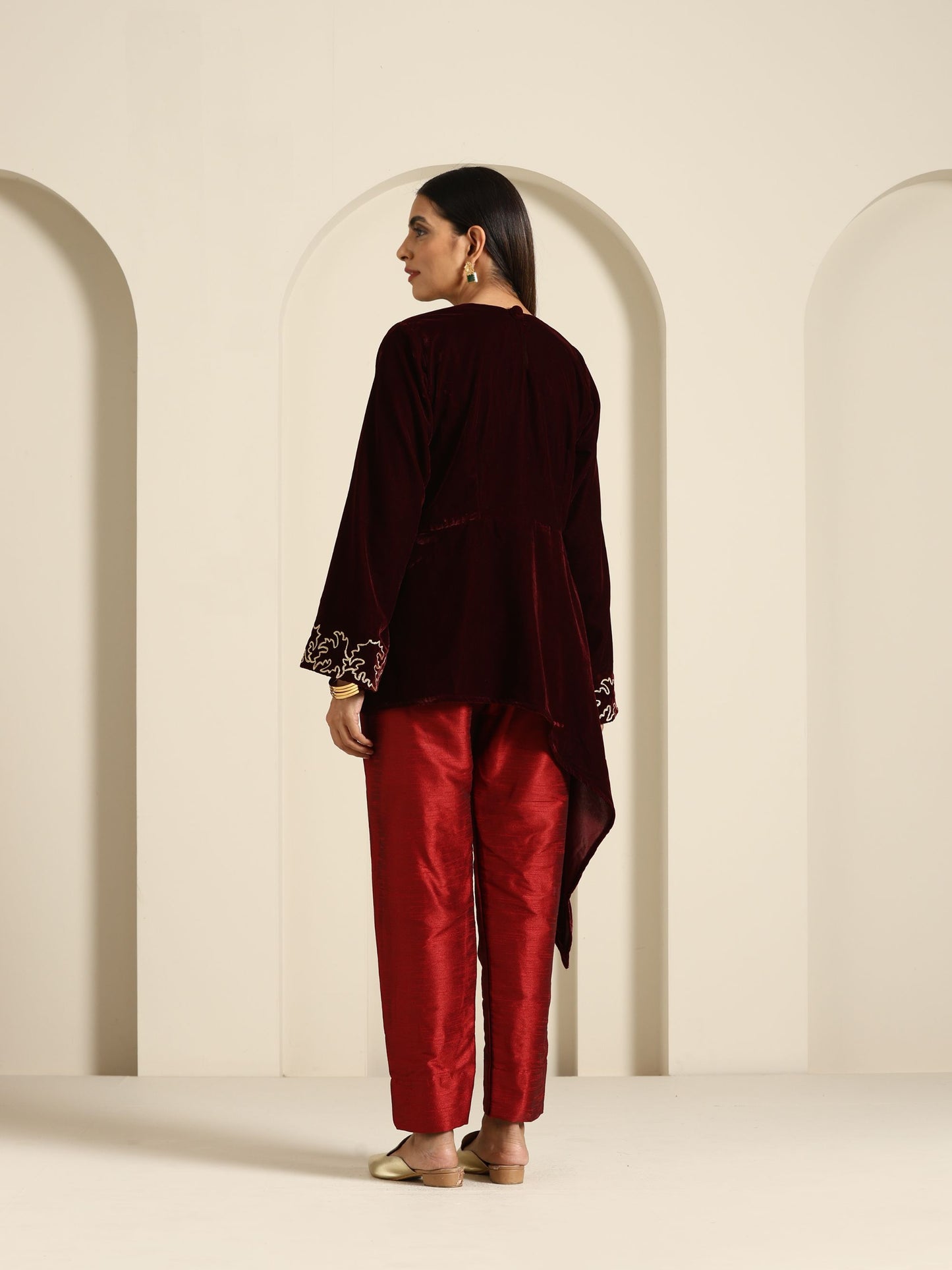 Sheen Maroon Co-ord Set