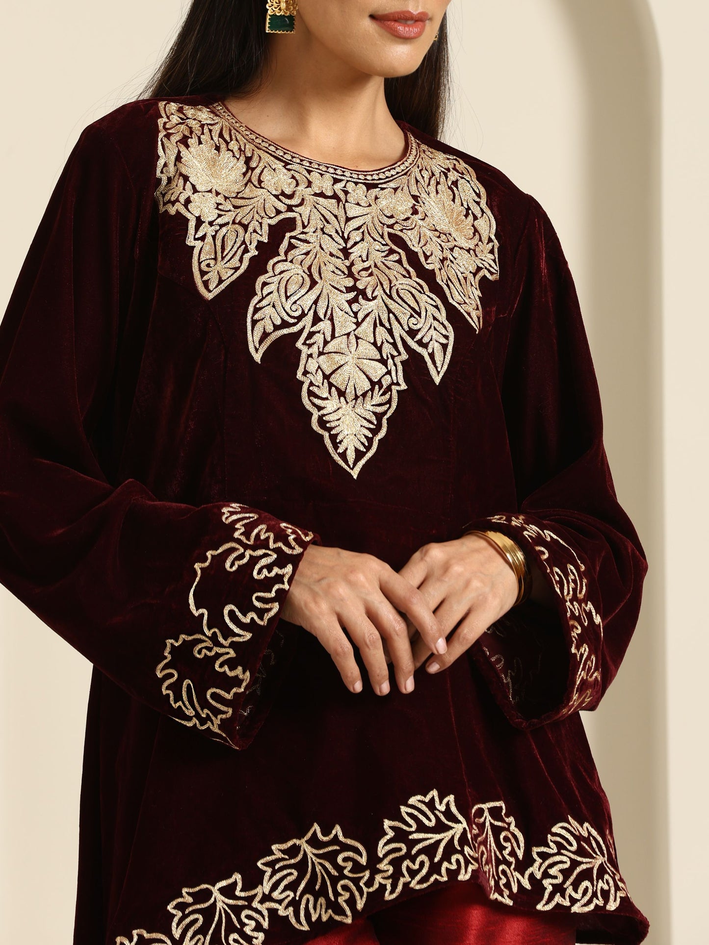 Sheen Maroon Co-ord Set