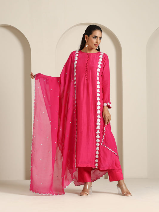 Sheen Rani Pink Suit Set