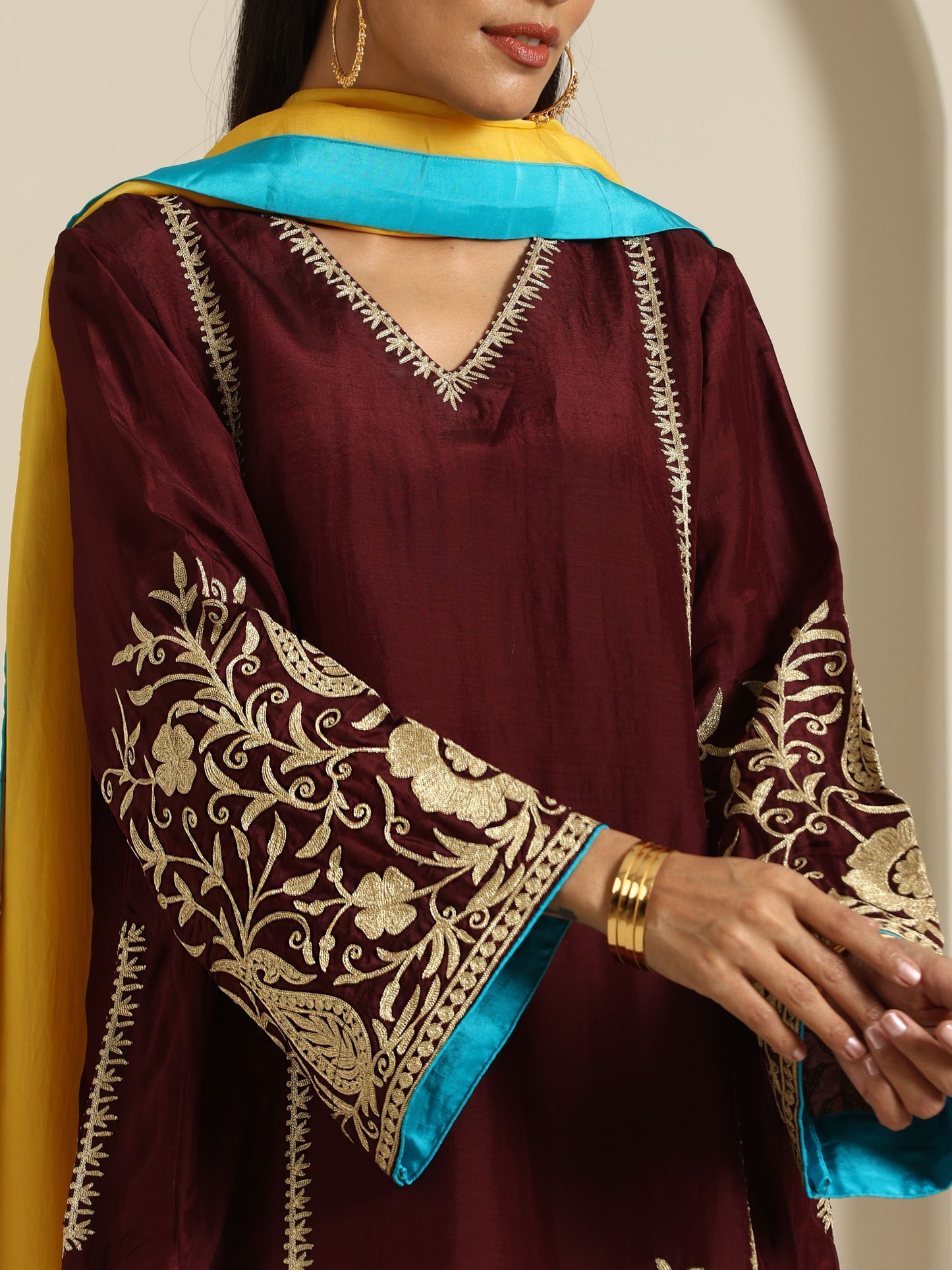 Sheen Multicolored Suit Set