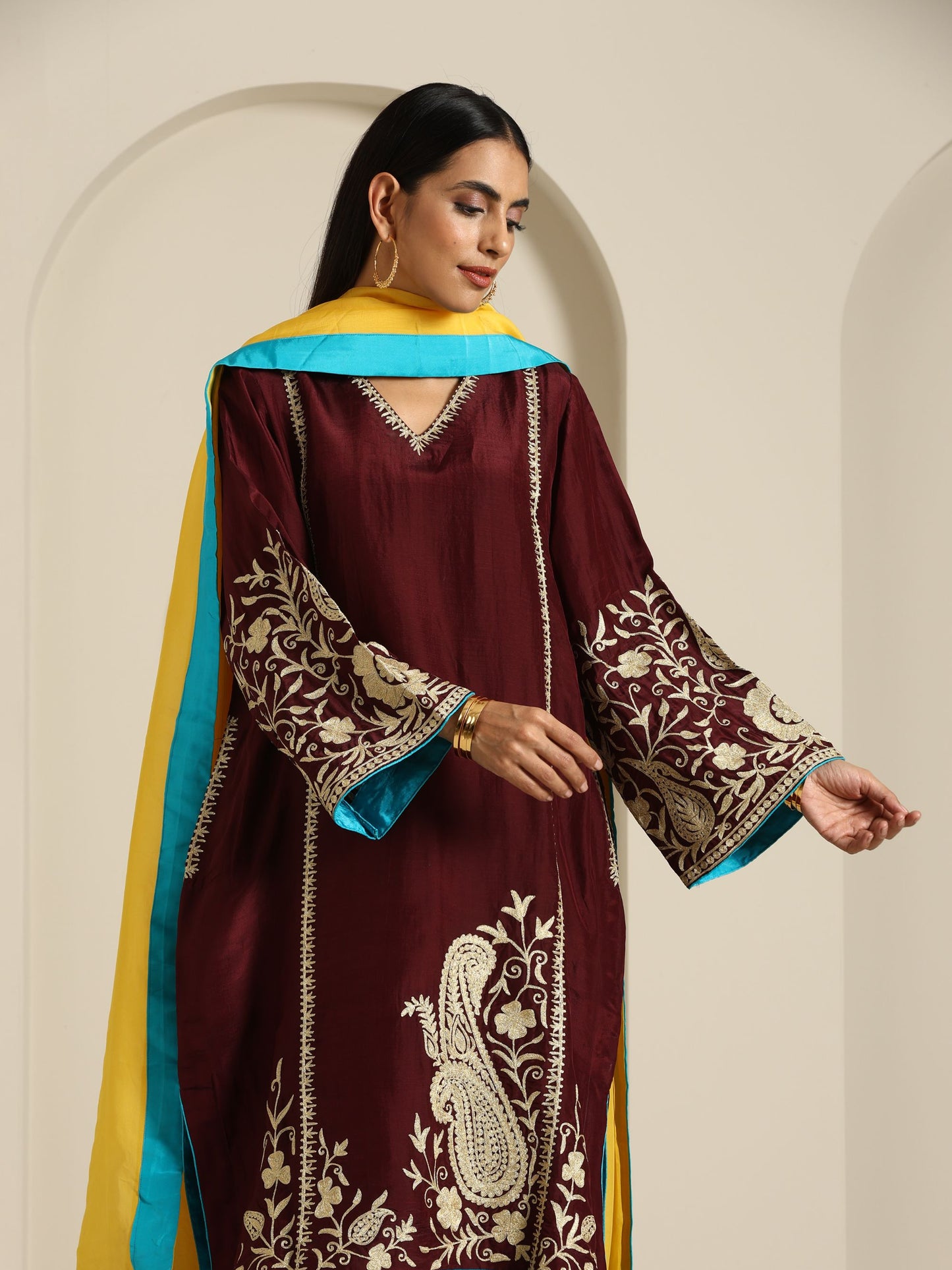 Sheen Multicolored Suit Set