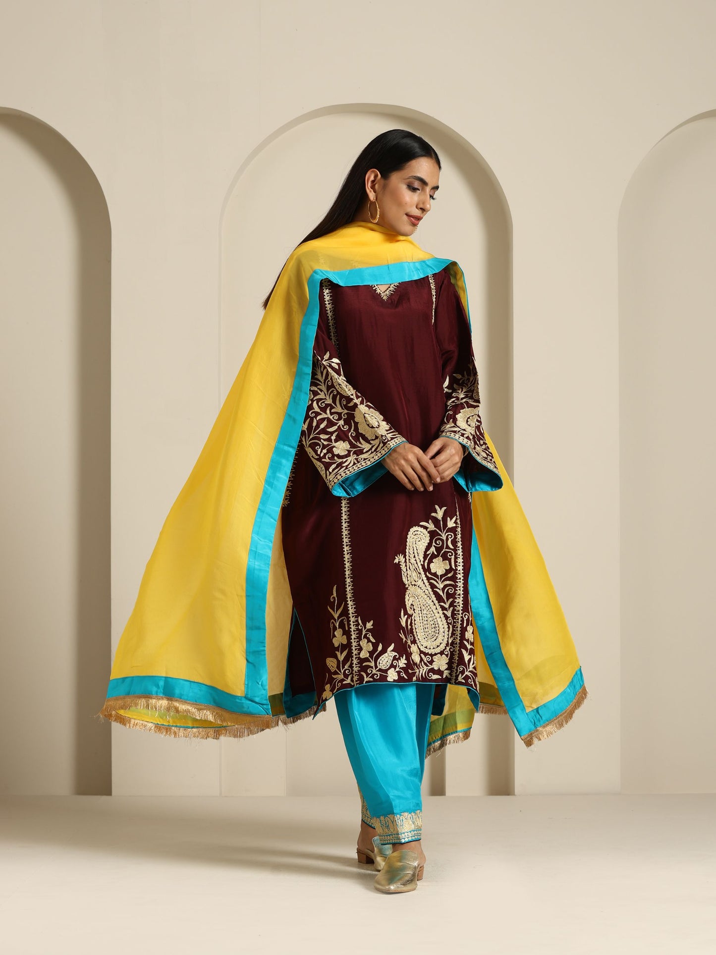 Sheen Multicolored Suit Set