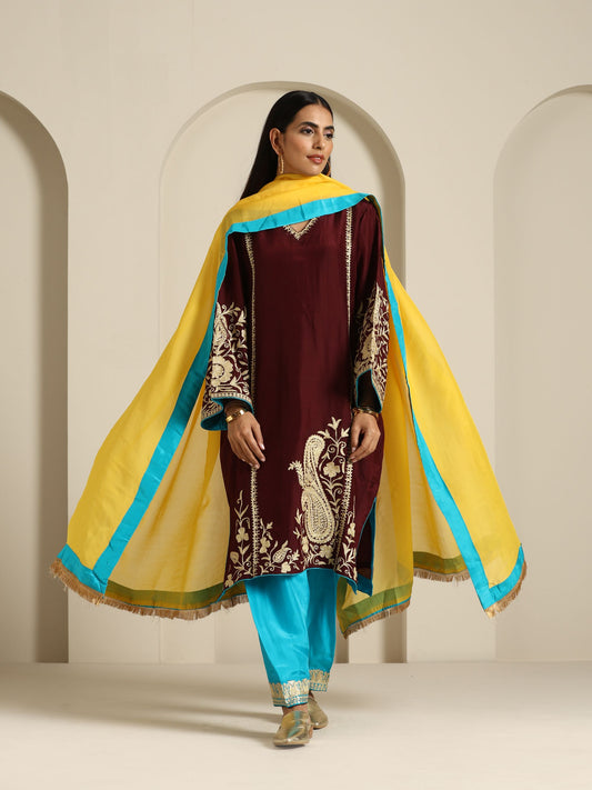 Sheen Multicolored Suit Set