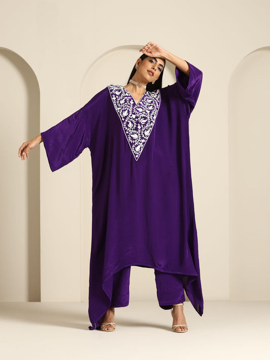 Gul Purple Kaftan Set