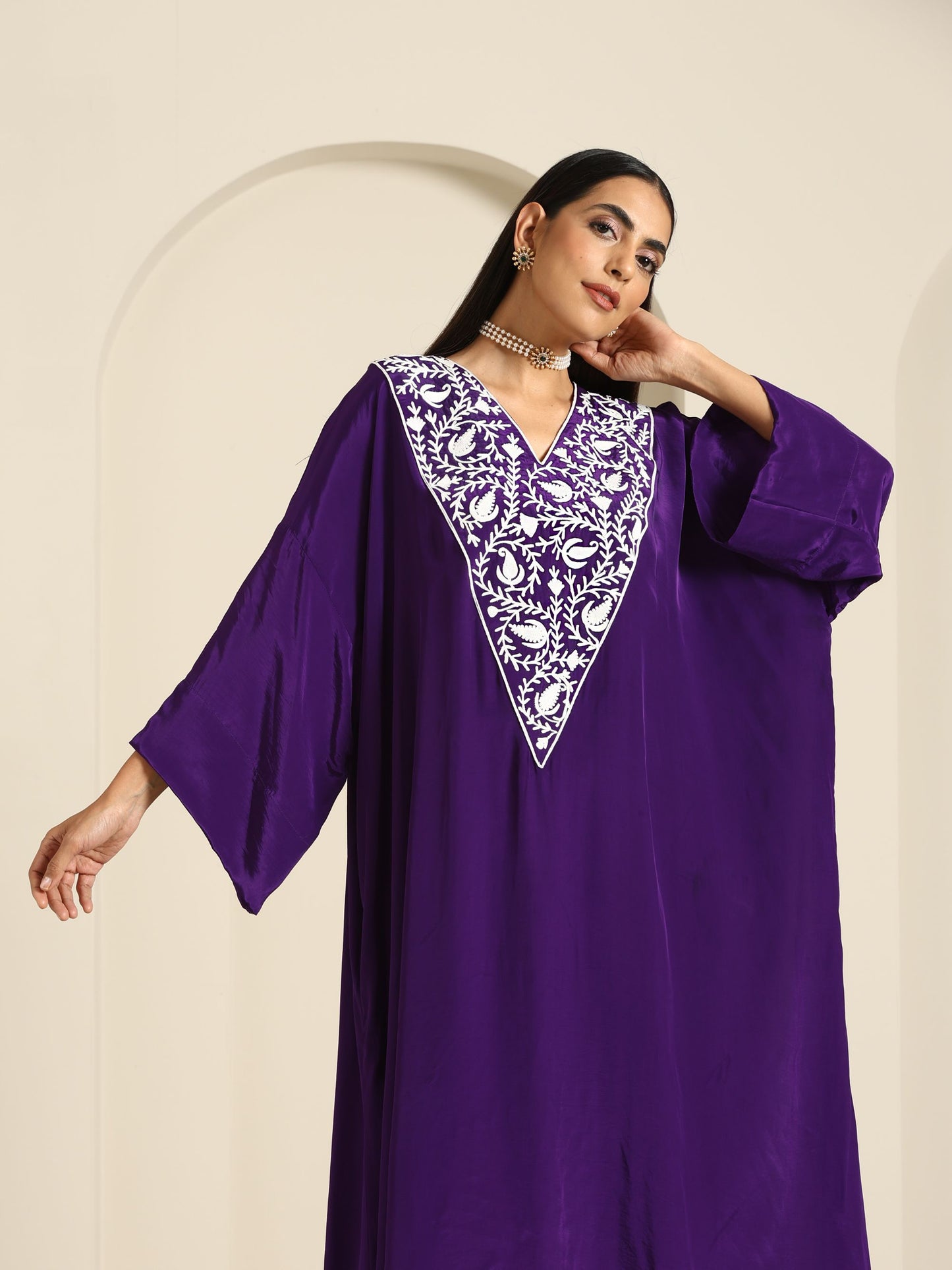 Gul Purple Kaftan Set