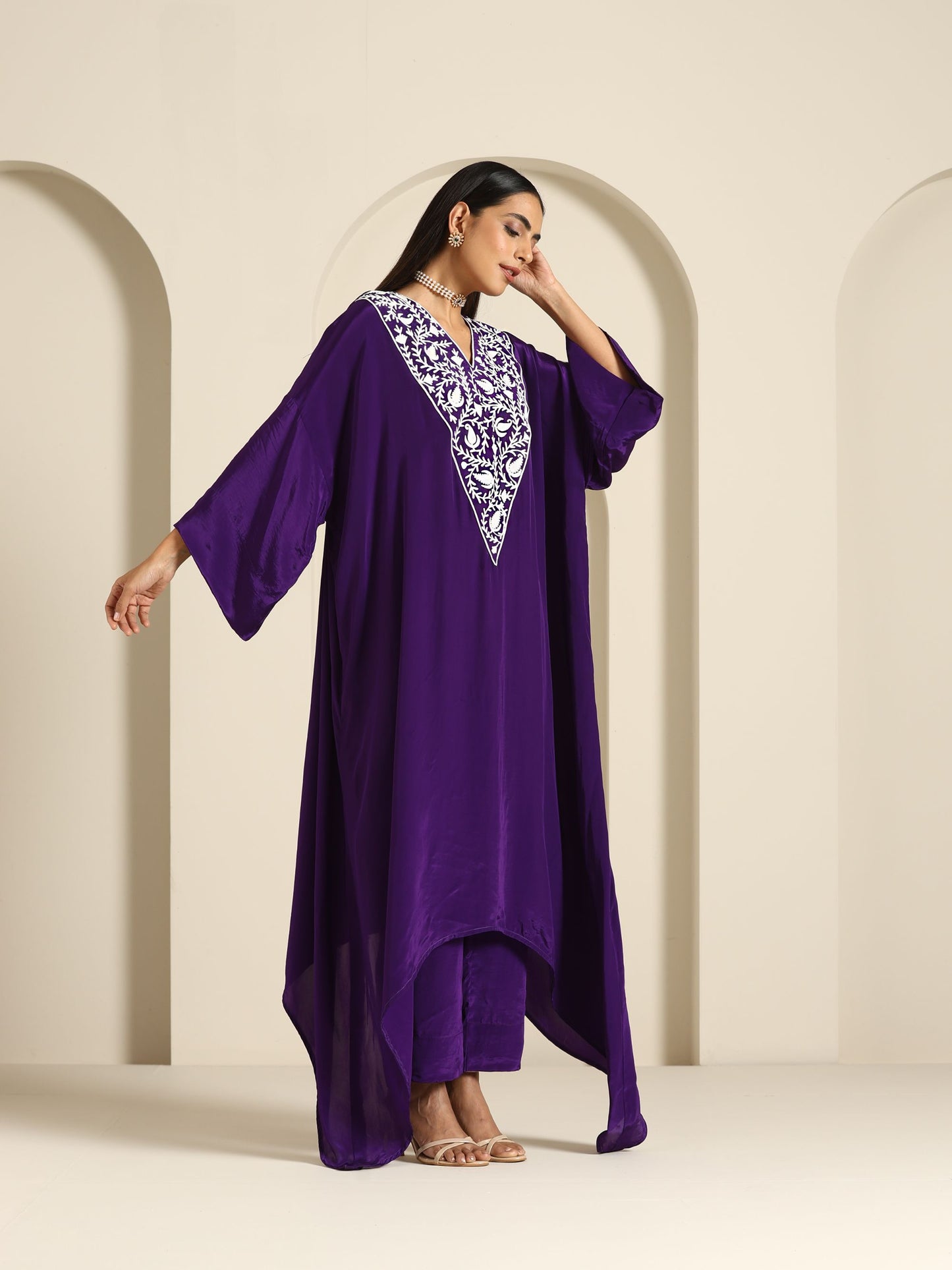 Gul Purple Kaftan Set