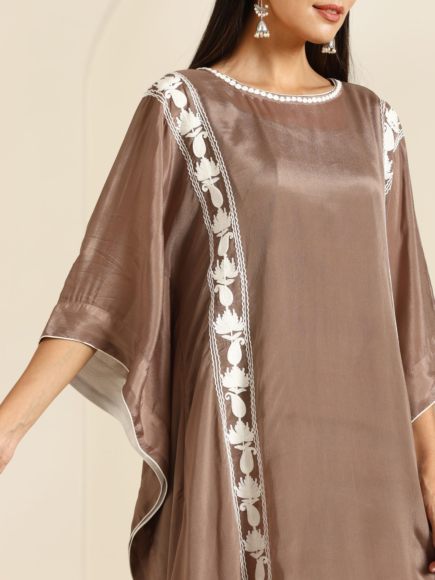 Gul Brown Kaftan Set