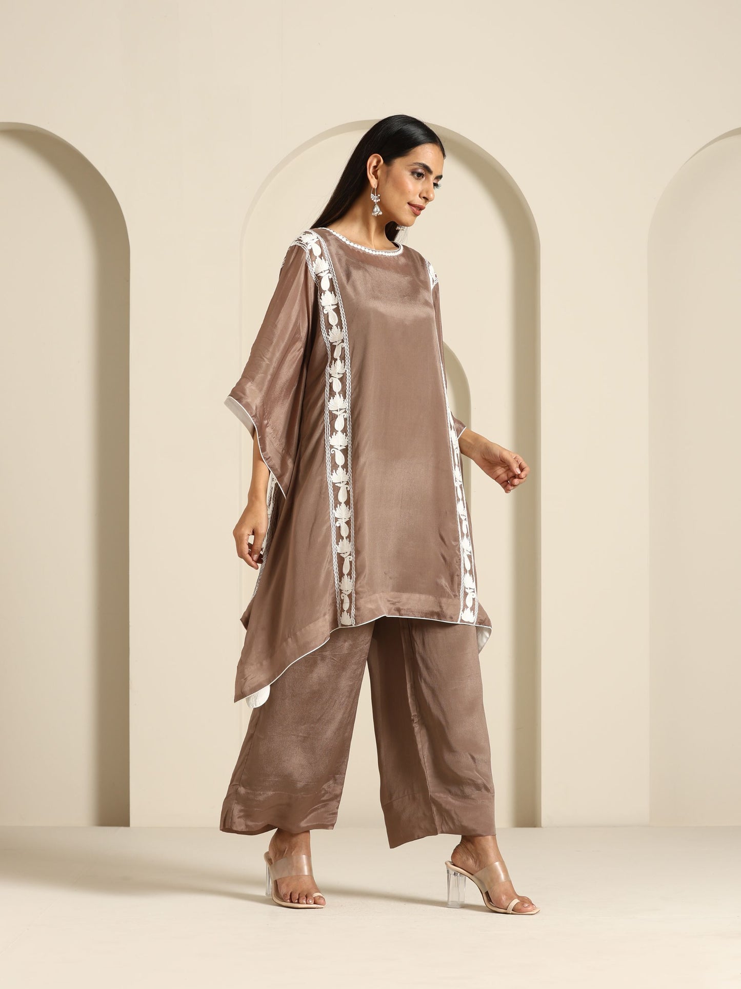 Gul Brown Kaftan Set