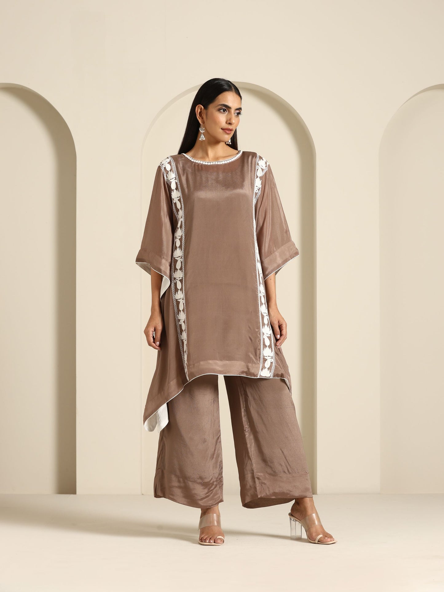 Gul Brown Kaftan Set