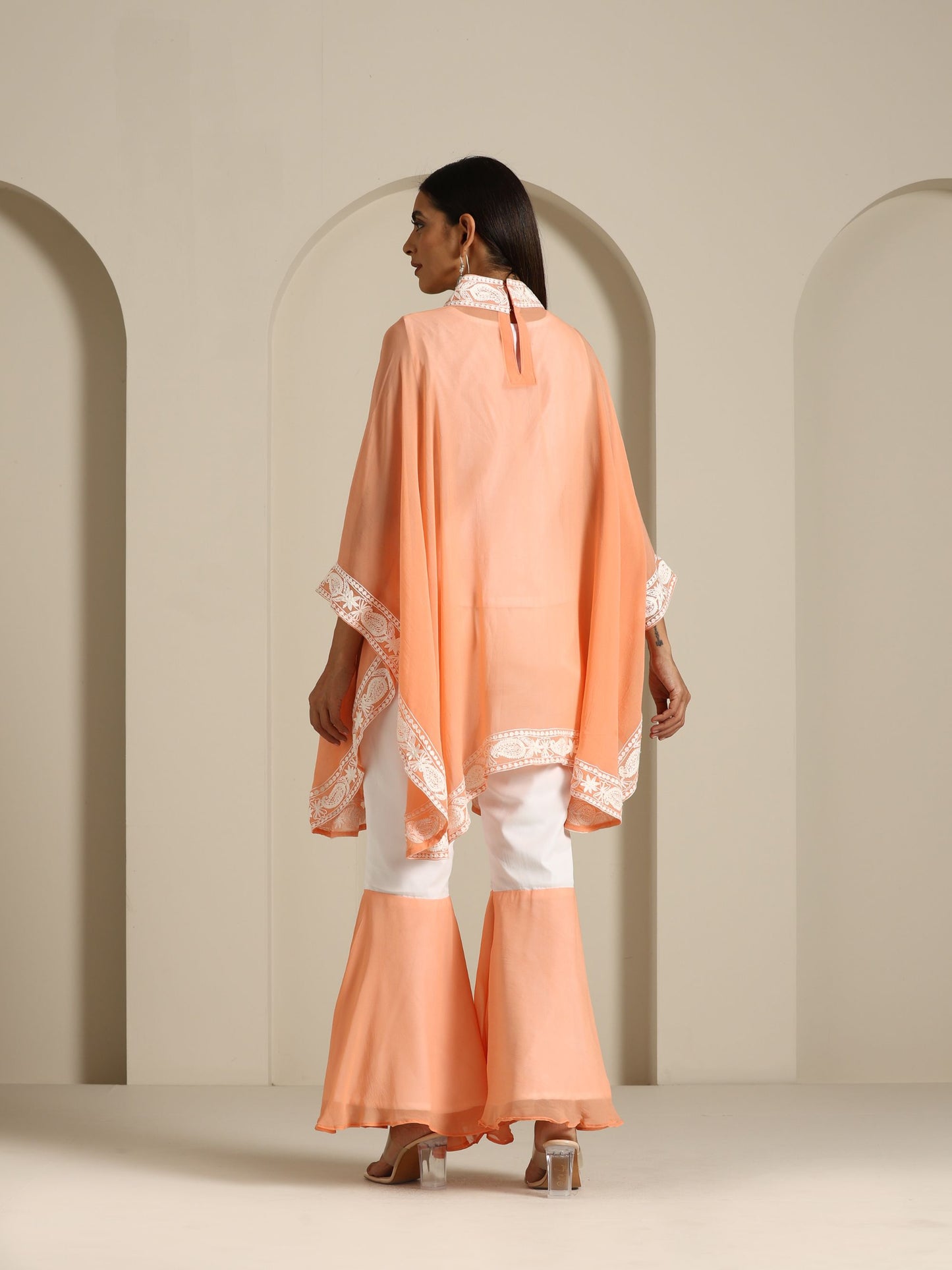 Gul Peach & White Co-ord Set
