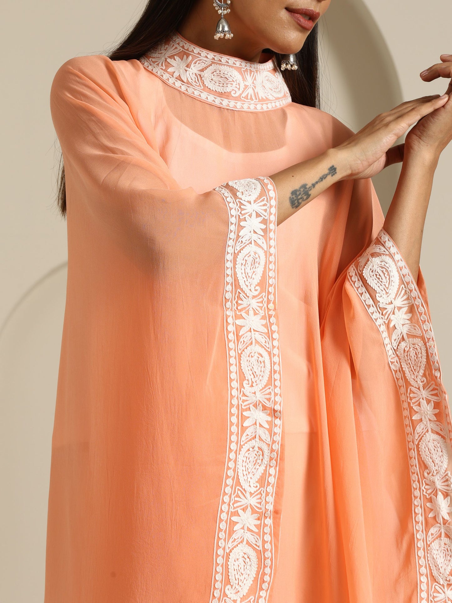 Gul Peach & White Co-ord Set