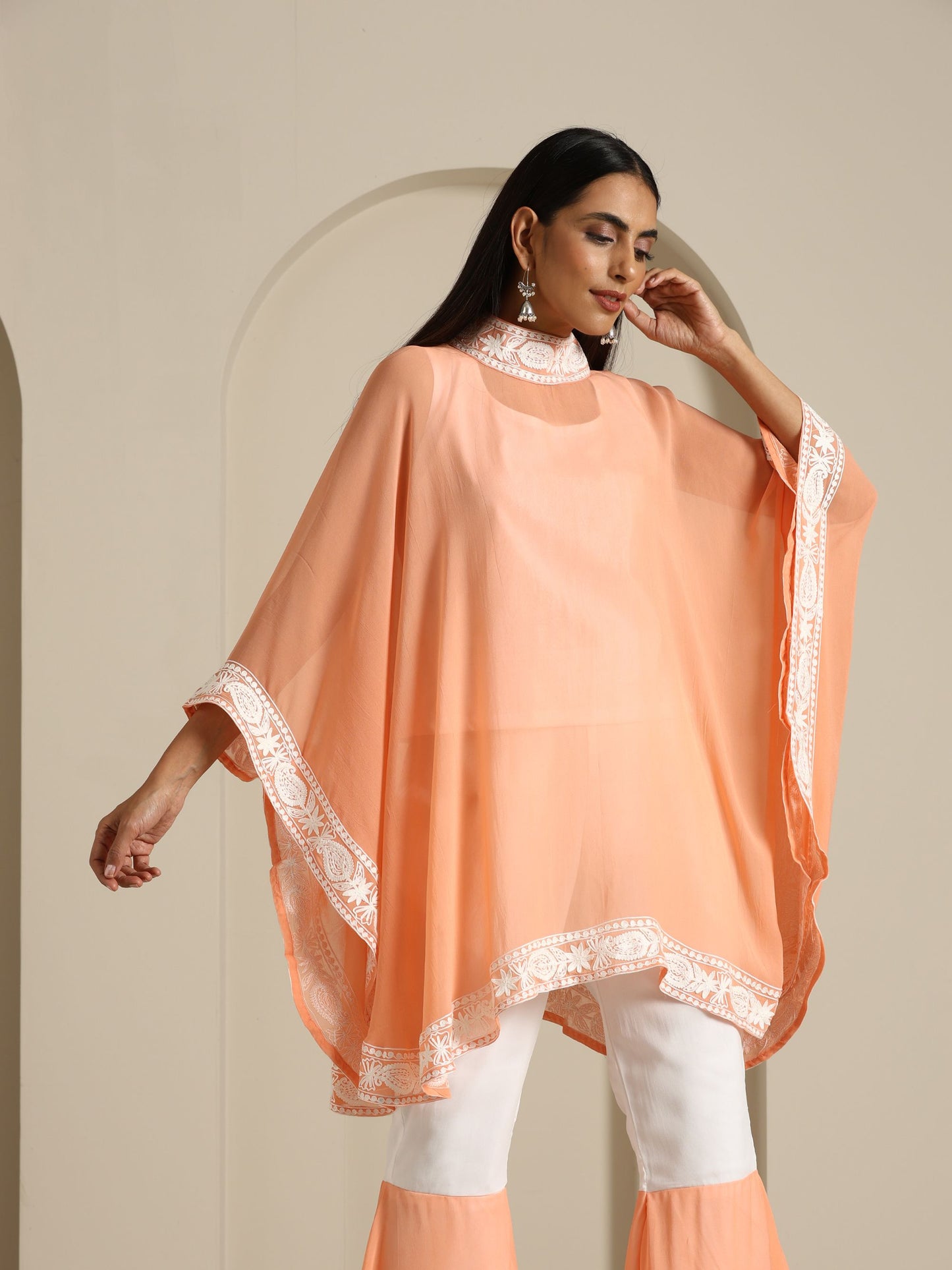 Gul Peach & White Co-ord Set