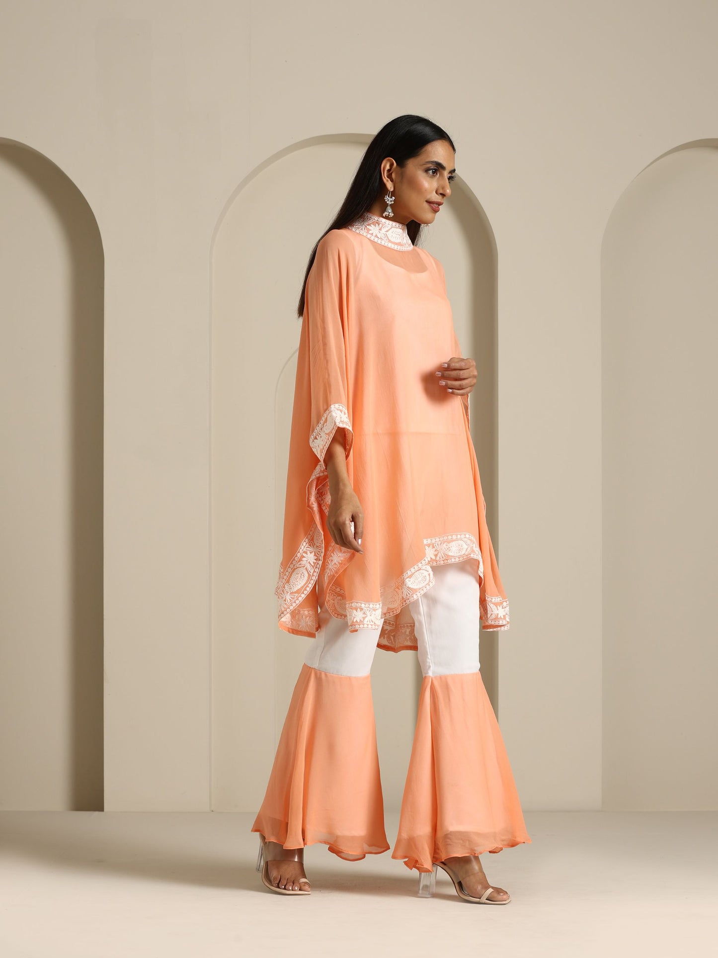 Gul Peach & White Co-ord Set
