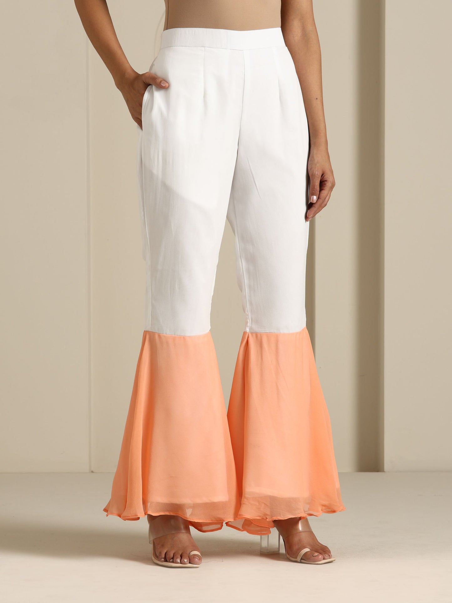 Gul Peach & White Co-ord Set