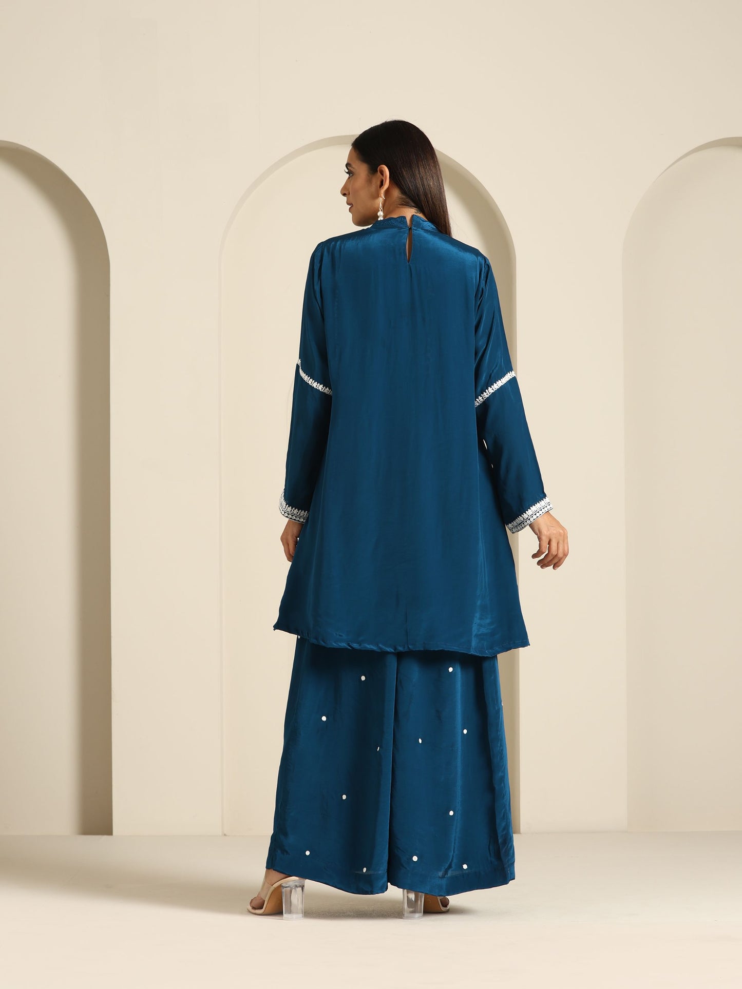 Gul Blue Crepe Co-ord Set
